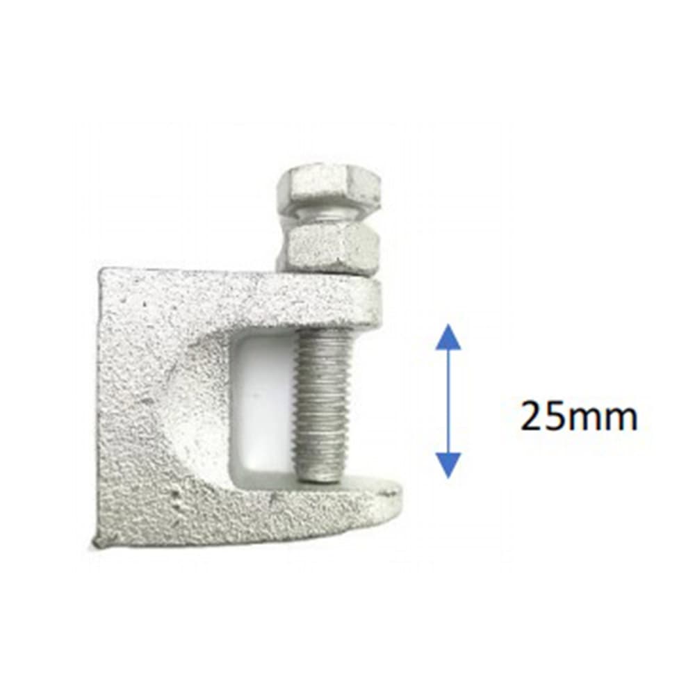 A-MAX 25mm Beam Clamp (Cast Iron – Dacromet Surface)